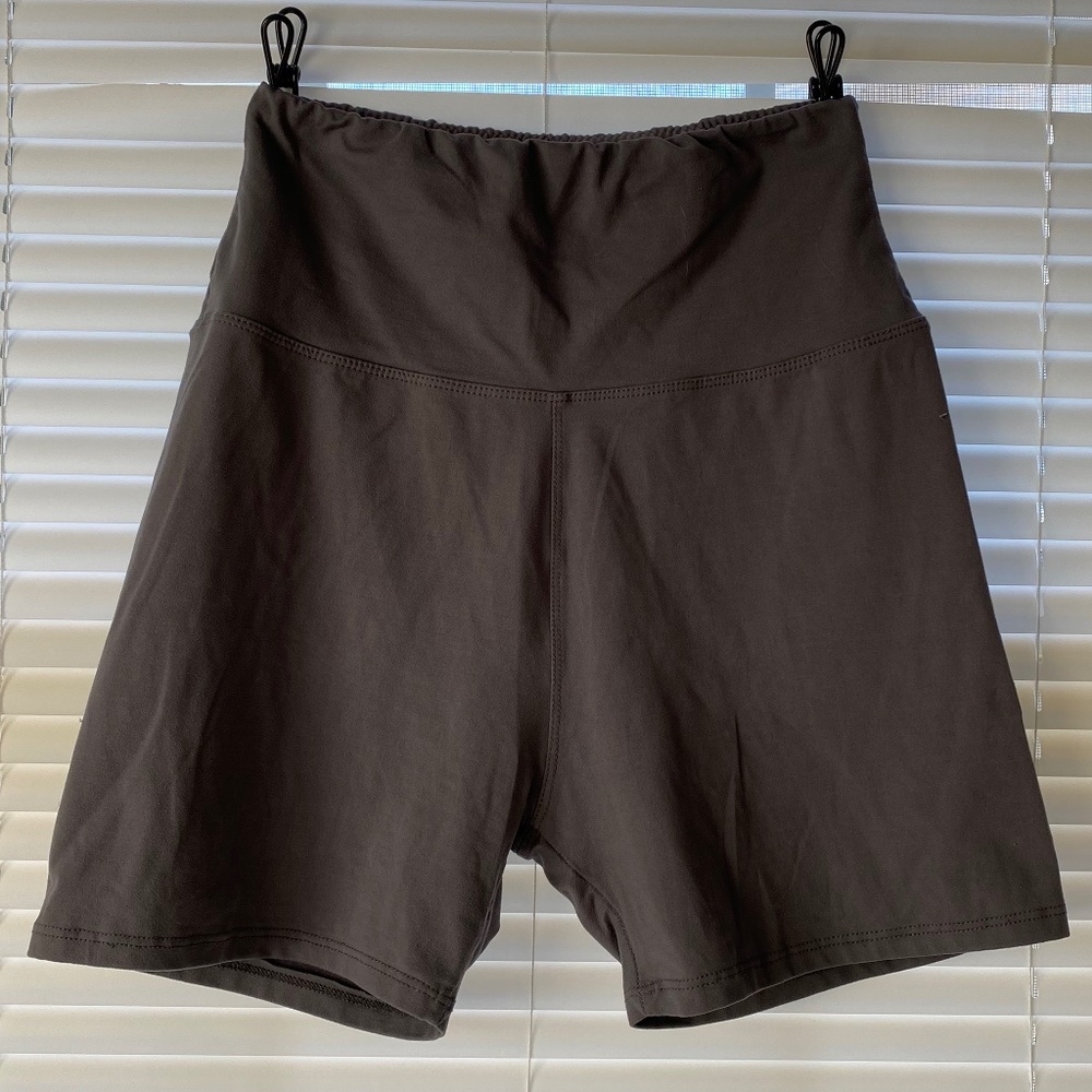 Grey High Waist Lounge Bike Shorts